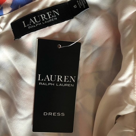 Lauren Ralph Lauren Maxi Off Shoulder Crinkled Georgette Floral Dress Size 10 - Picture 2 of 15